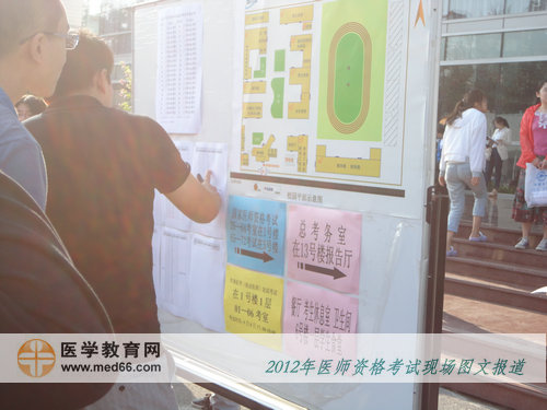 北京信息職業(yè)技術(shù)學(xué)院的傳統(tǒng)醫(yī)師考場(chǎng)指路牌