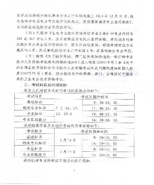 2015年天津衛(wèi)生資格考試報(bào)名時(shí)間