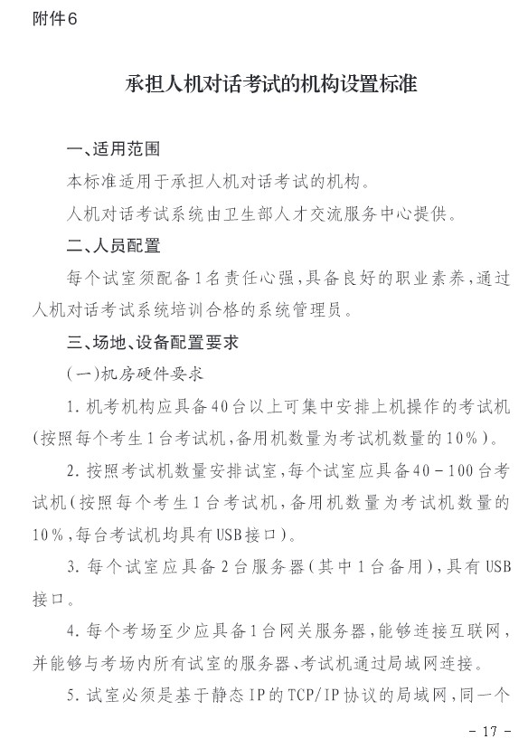 2016年貴州省衛(wèi)生高級承擔人機對話考試的機構設置標準