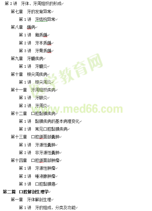 2017年口腔助理醫(yī)師考點匯編電子書詳細(xì)目錄