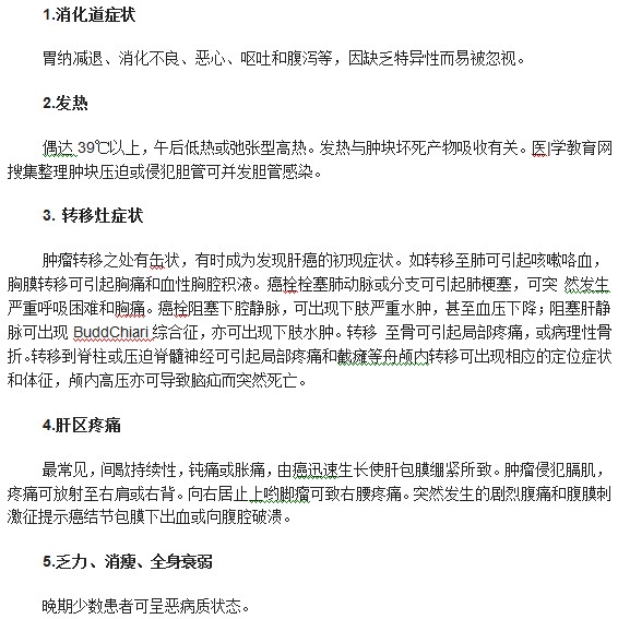 通過(guò)哪些癥狀可以判斷出患有肝癌？