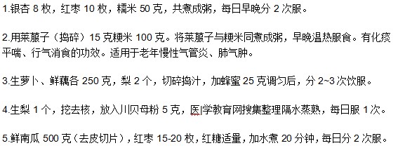 有沒有針對老年性肺氣腫的飲食療法？