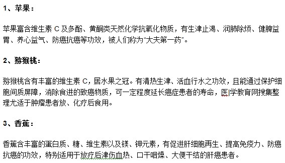 哪些水果對肝癌患者治療有幫助？