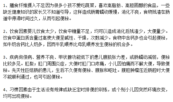日常生活中易引起小兒便秘的原因有哪些？