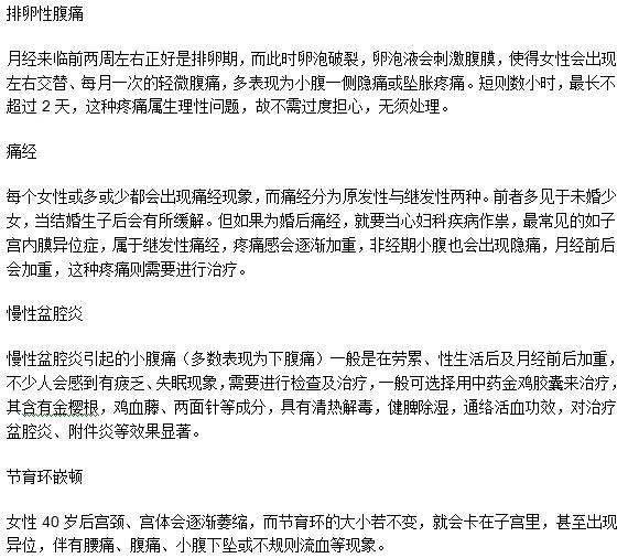 小腹痛的臨床表現(xiàn)特征及其分類是什么？
