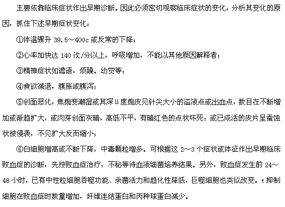 燒傷敗血癥的早期表現(xiàn)有哪些？
