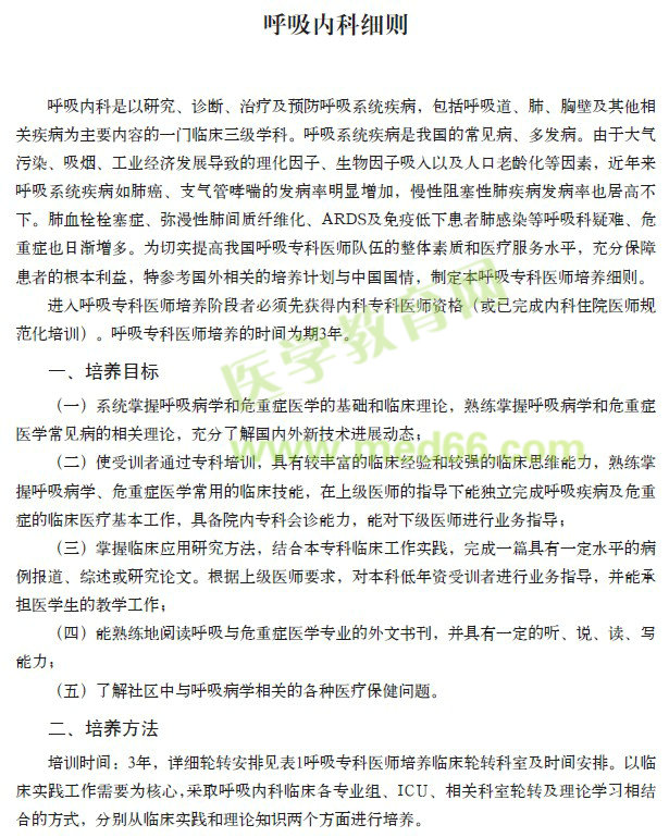 ?？漆t(yī)師規(guī)范化培訓(xùn)----呼吸科細則