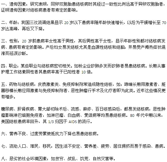 肺結(jié)核的發(fā)病與那些因素有關(guān)？