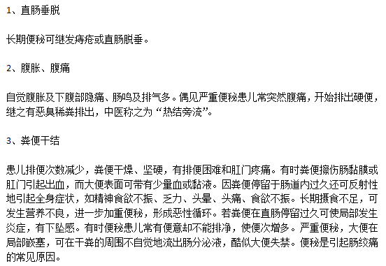 小兒便秘的常見癥狀有哪些？