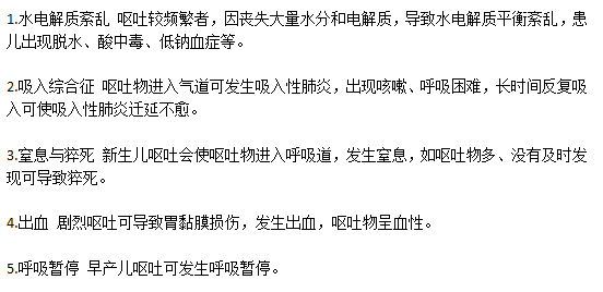 新生兒嘔吐會并發(fā)哪些嚴重病癥？
