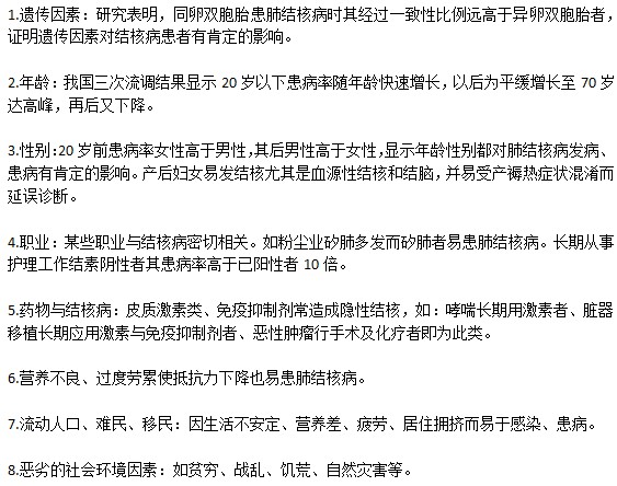 結核病發(fā)病的原因有哪些？