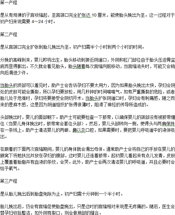 分娩都有哪些過程