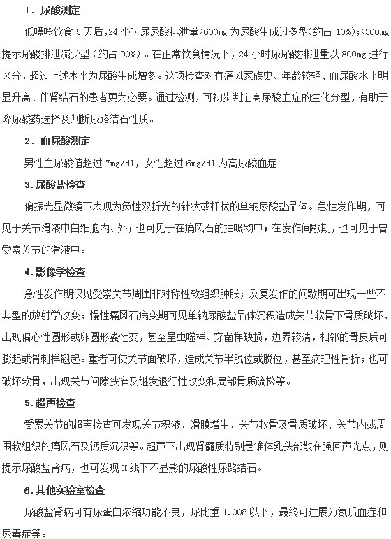 如果懷疑痛風需要接受哪些檢查進行確診？