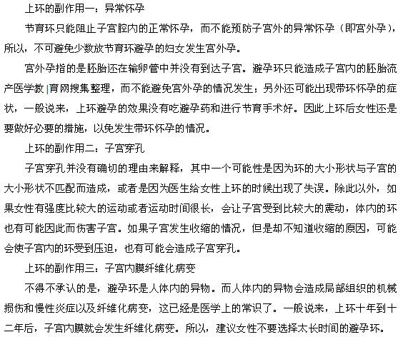 上環(huán)的副作用都有什么？