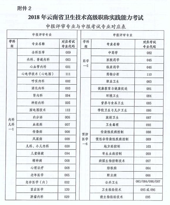 云南省2018年衛(wèi)生技術高級職稱實踐能力考試的通知