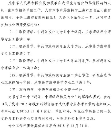 報考2018年上海市執(zhí)業(yè)藥師考試需要具備什么條件？