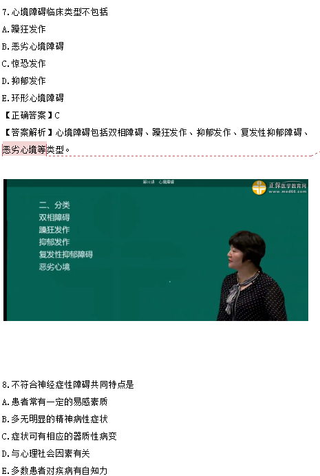 醫(yī)學教育網課程 VS 2018年臨床執(zhí)業(yè)醫(yī)師試題（第四單元）