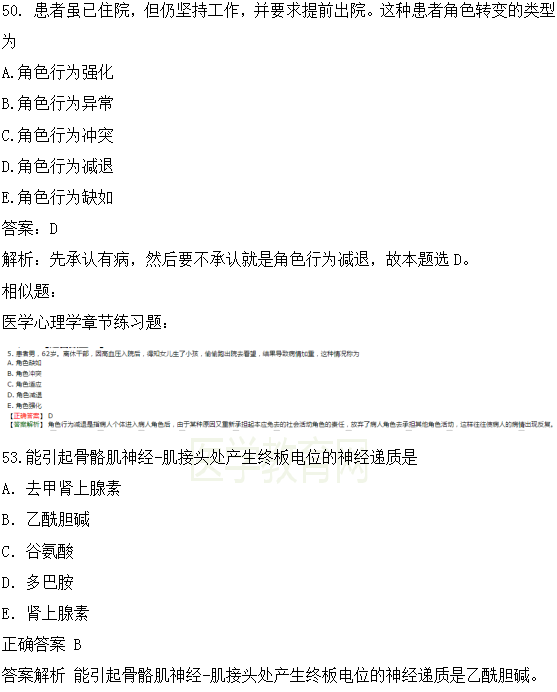 醫(yī)學教育網(wǎng)課程與2018年臨床執(zhí)業(yè)醫(yī)師試題第二單元圖文對比（3）