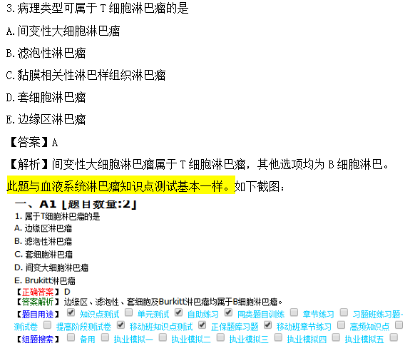 醫(yī)學教育網(wǎng)課程與臨床執(zhí)業(yè)醫(yī)師試題圖文對比第三單元（2）