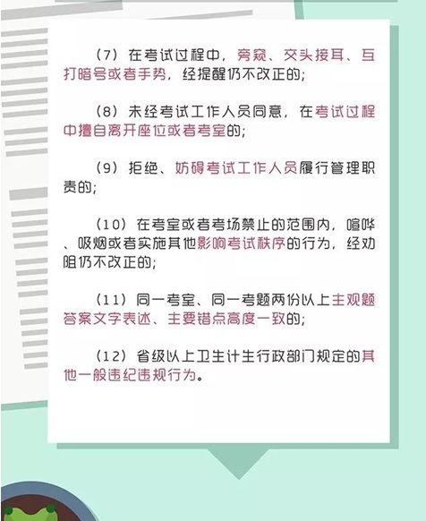 這12種行為當年單元或考站考試成績無效！