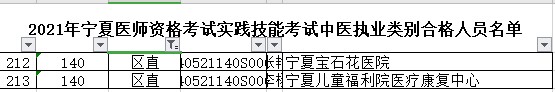 寧夏區(qū)直中醫(yī)執(zhí)業(yè)醫(yī)師