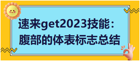 速來get2023臨床執(zhí)業(yè)醫(yī)師實(shí)踐技能：腹部的體表標(biāo)志總結(jié)