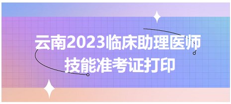 云南2023臨床助理醫(yī)師技能準考證打印