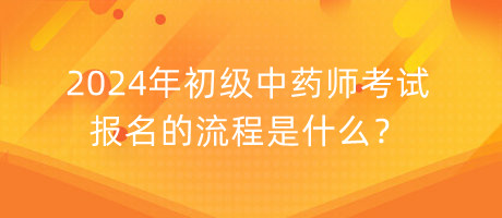2024年初級中藥師考試報名的流程是什么？