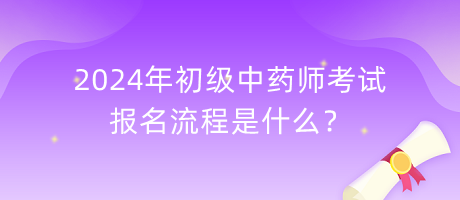 2024年初級中藥師考試報名流程是什么？