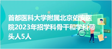 首都醫(yī)科大學(xué)附屬北京佑安醫(yī)院2023年招學(xué)科骨干和學(xué)科帶頭人5人