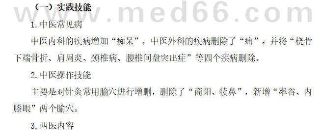 二、2025年中醫(yī)執(zhí)業(yè)醫(yī)師考試大綱具體科目變動情況1